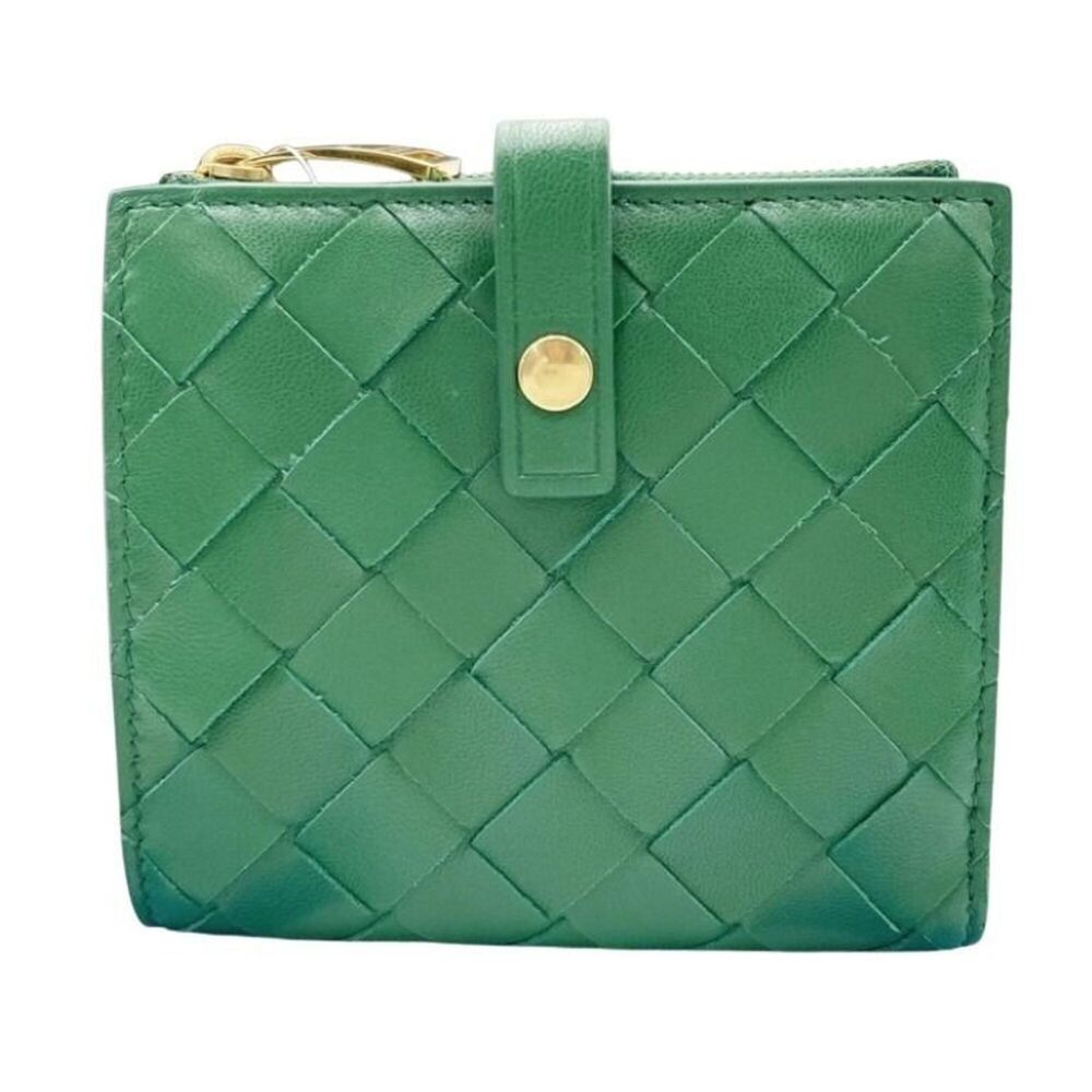 BOTTEGA VENETA Bi-fold Wallet Intrecciato 600270 Green Leather Women's